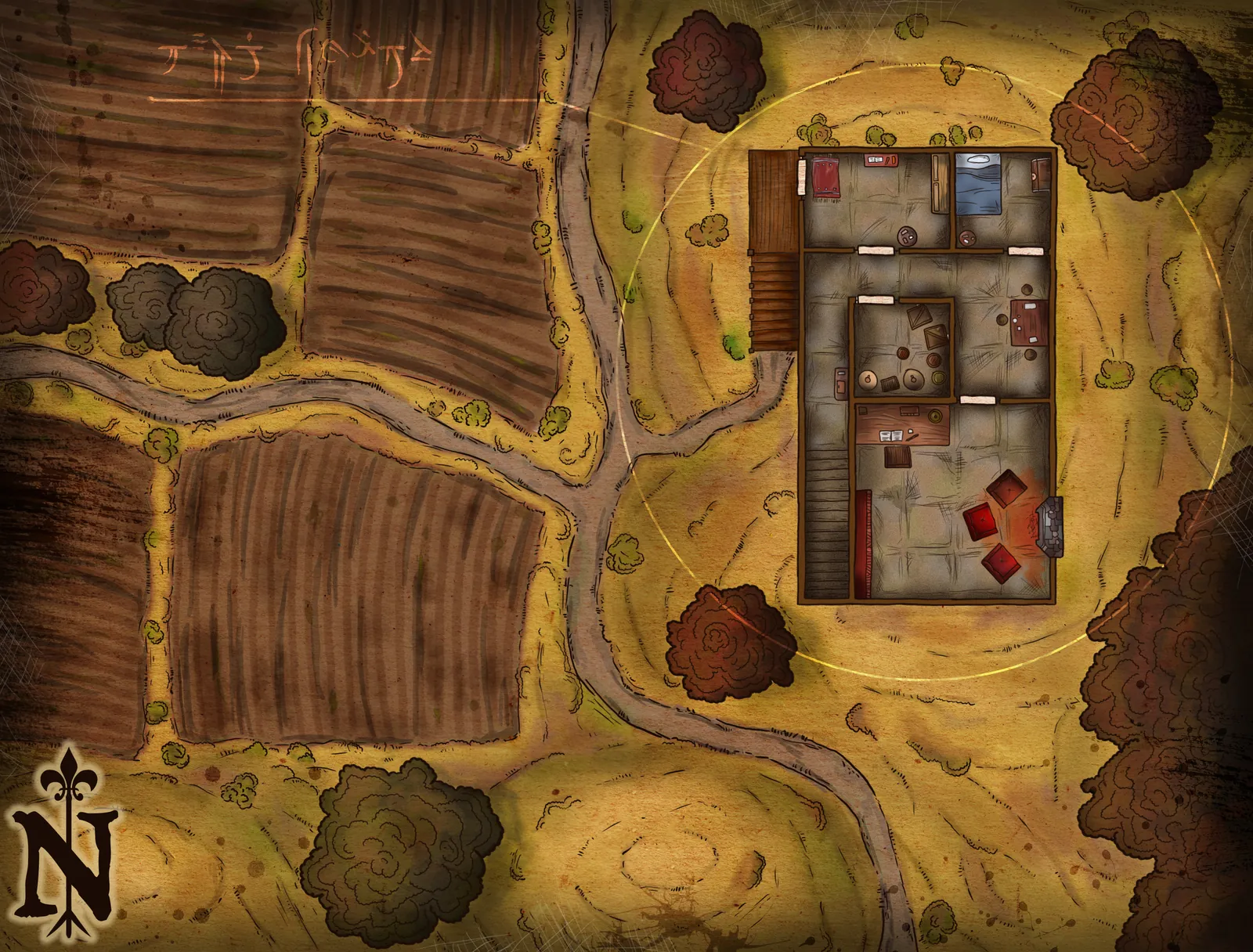 The Farmers Mystery Fantasy Wall Art from Elven Tower Cartography