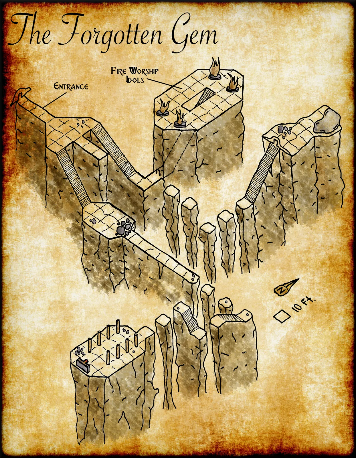 The Forgotten Gem Canvas Art Print from Elven Tower Cartography - Image 2