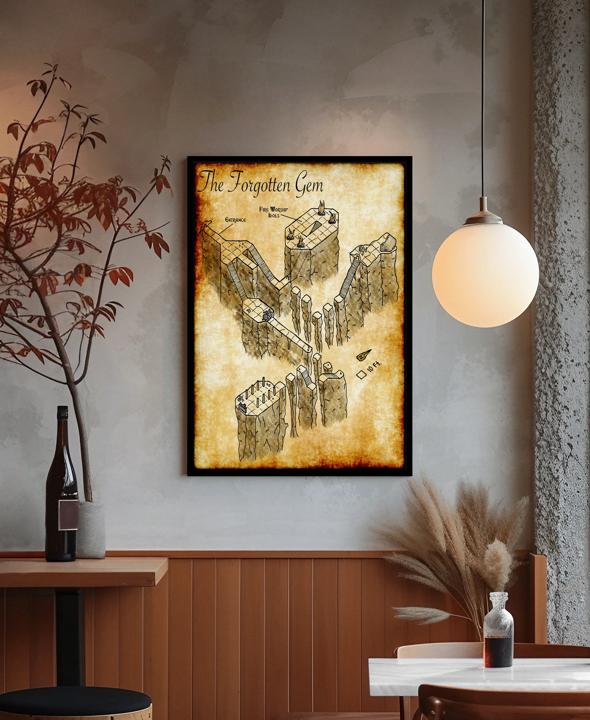 The Forgotten Gem Canvas Art Print from Elven Tower Cartography - Image 3