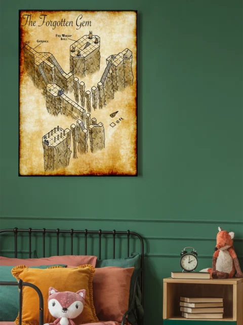 The Forgotten Gem Canvas Art Print from Elven Tower Cartography