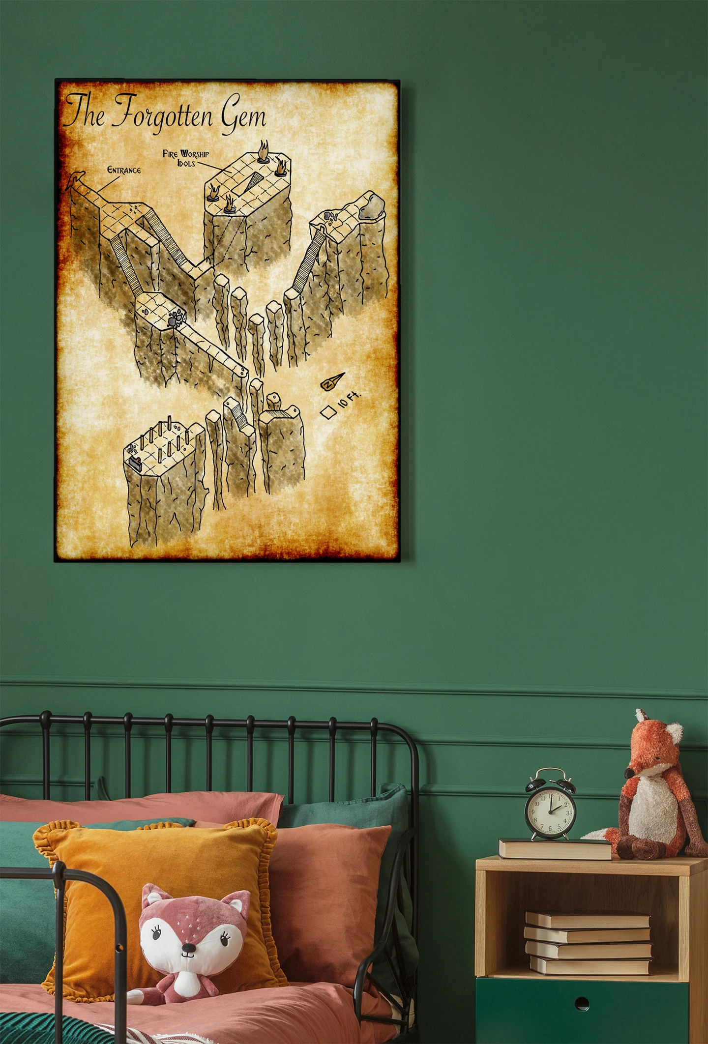 The Forgotten Gem Canvas Art Print from Elven Tower Cartography