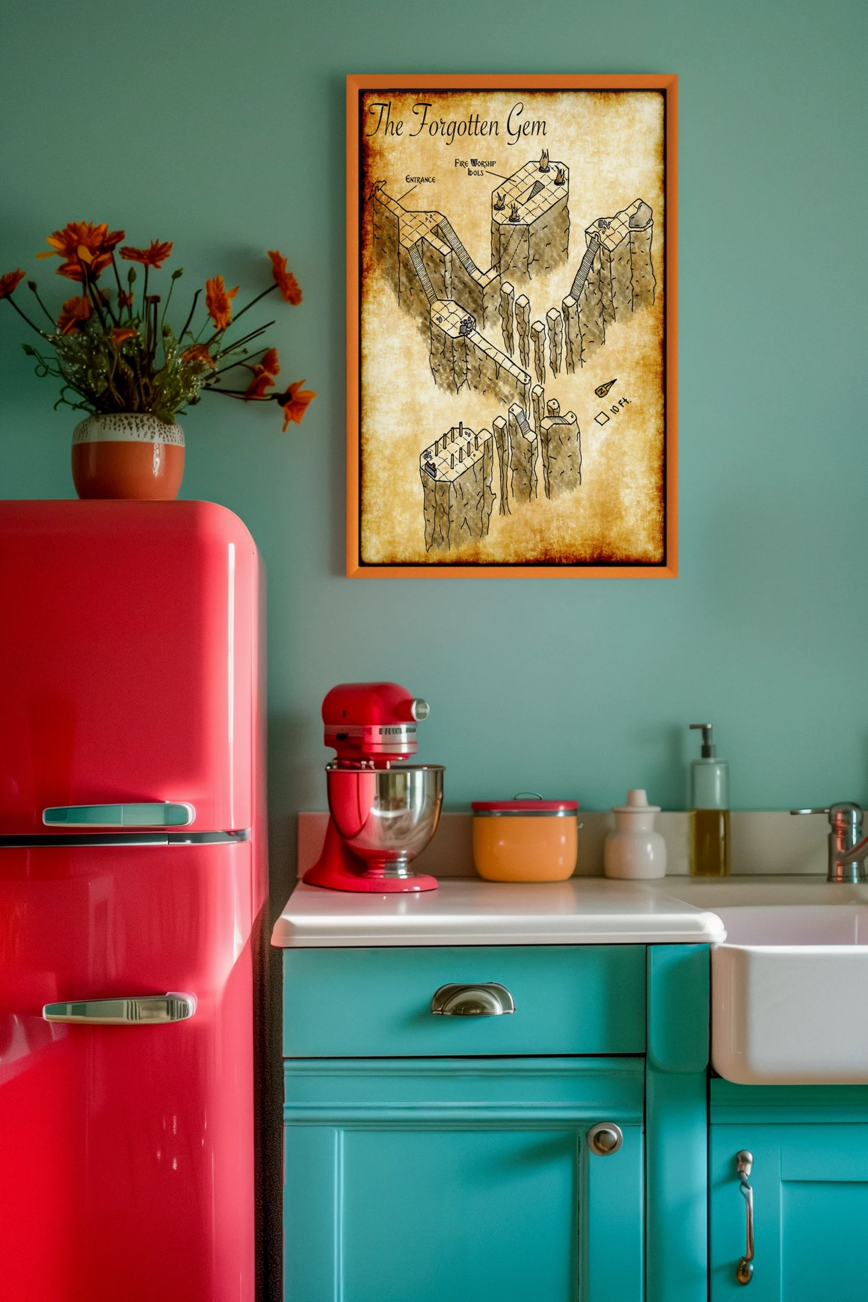 The Forgotten Gem Canvas Art Print from Elven Tower Cartography - Image 5