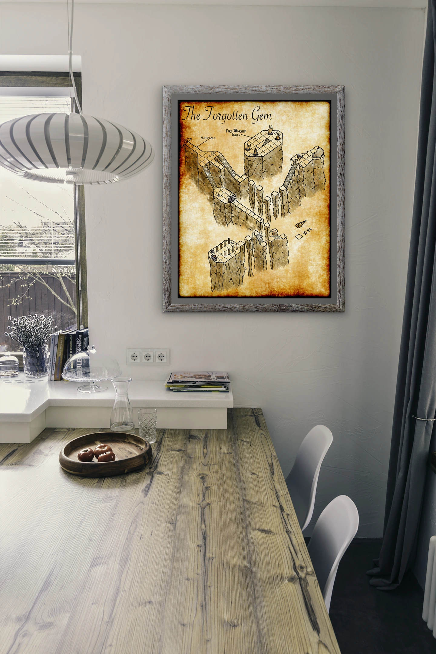 The Forgotten Gem Canvas Art Print from Elven Tower Cartography - Image 4