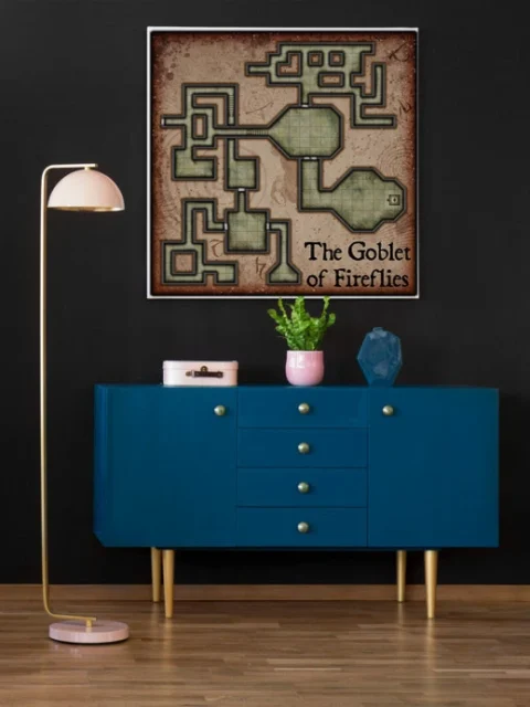 The Goblet Of Fireflies No Labels Fantasy Art Print from Elven Tower Cartography