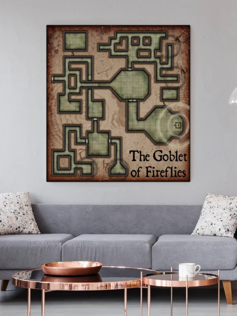 The Goblet Of Fireflies Canvas Wall Art from Elven Tower Cartography