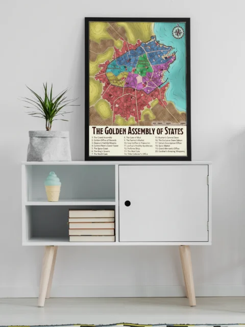 The Golden Assembly Of States Gallery Archival Print from Elven Tower Cartography