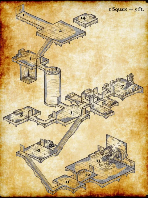 Alternative view of The Lost Orb Fantasy Canvas Print from Elven Tower Cartography