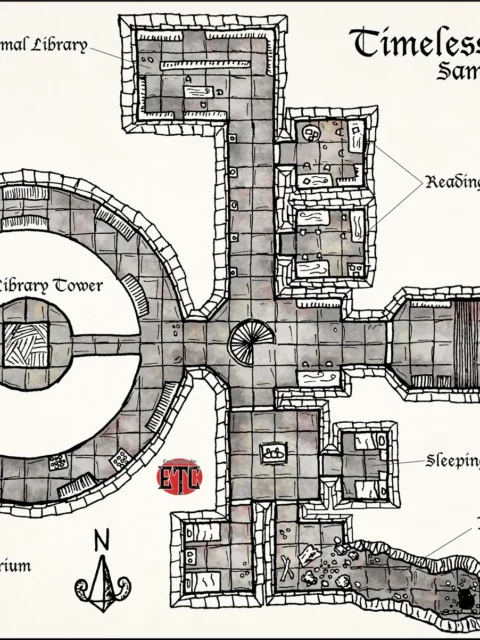 Alternative view of Timelesss Library Canvas Print from Elven Tower Cartography