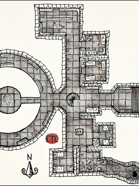 Alternative view of Timelesss Library No Labels Gallery Archival Print from Elven Tower Cartography