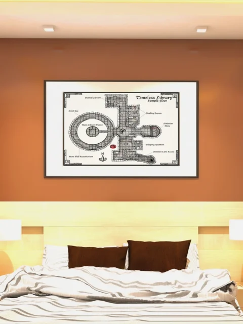 Timelesss Library Canvas Print from Elven Tower Cartography