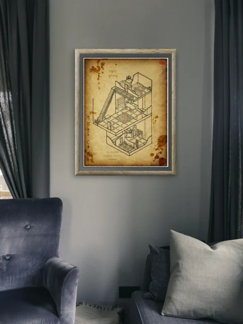 Trapped House No Labels Gallery Canvas Print from Elven Tower Cartography