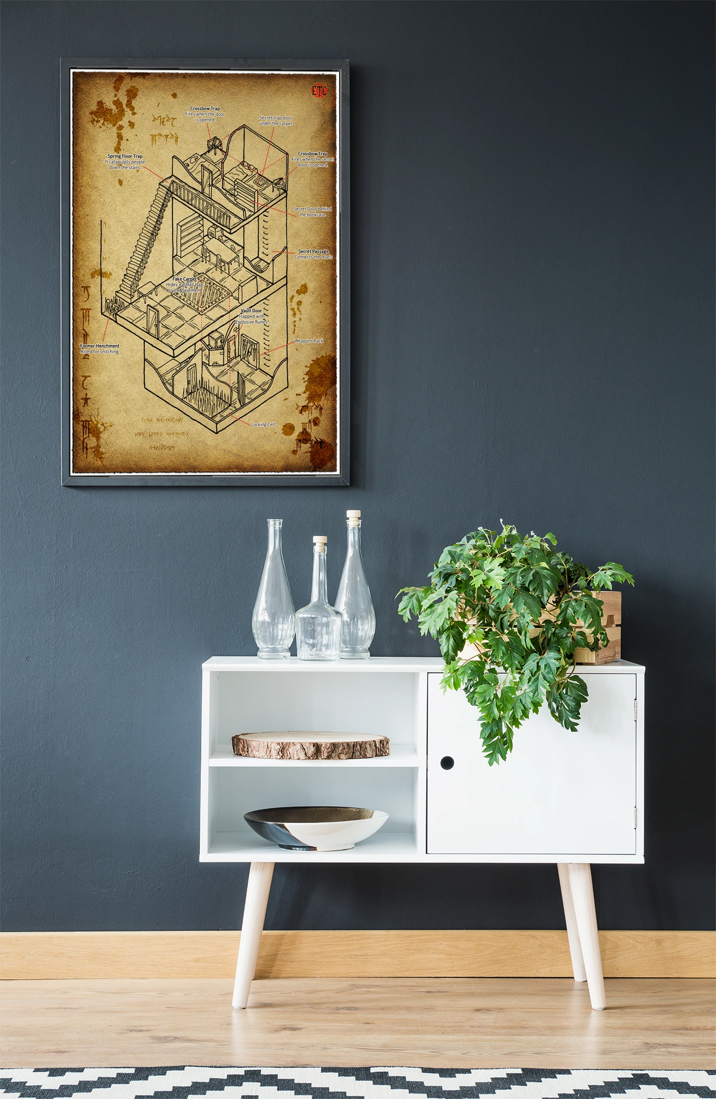 Trapped House Fantasy Canvas Print from Elven Tower Cartography