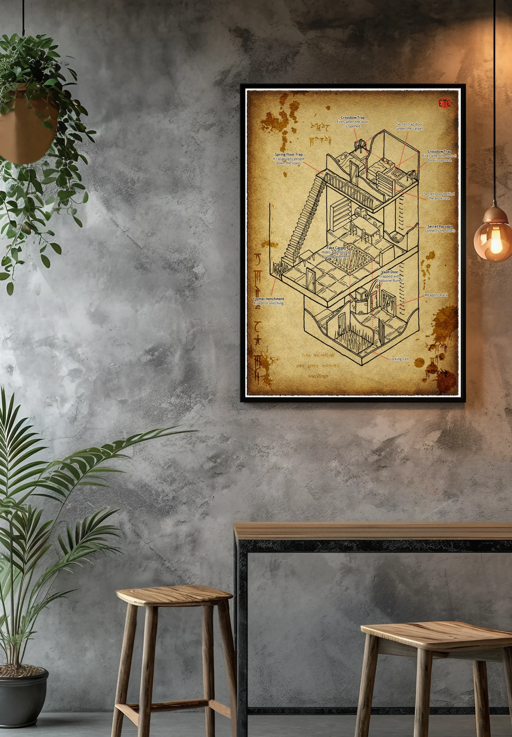 Trapped House Fantasy Canvas Print from Elven Tower Cartography - Image 4
