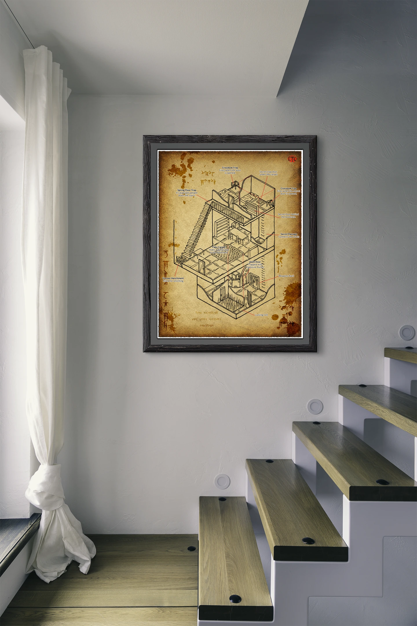 Trapped House Fantasy Canvas Print from Elven Tower Cartography - Image 3