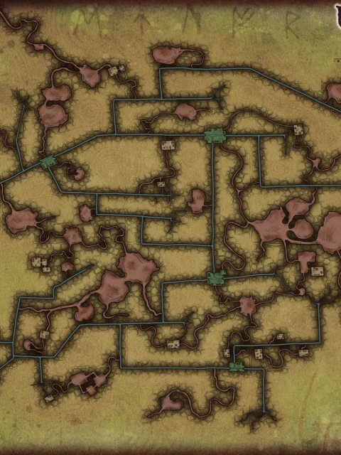 Alternative view of Undercity Network Fine Art Canvas from Elven Tower Cartography