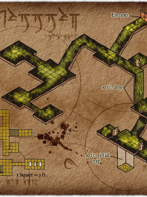 Alternative view of Underground Lair Canvas Art Print from Elven Tower Cartography