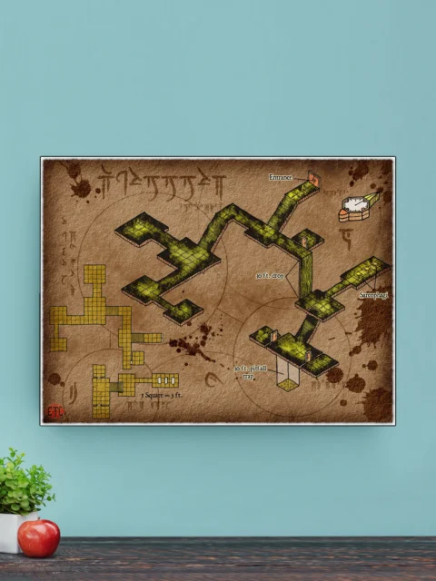 Underground Lair Canvas Art Print from Elven Tower Cartography