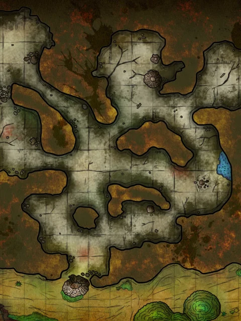 Alternative view of Undiscovered Cave Fantasy Art Print from Elven Tower Cartography