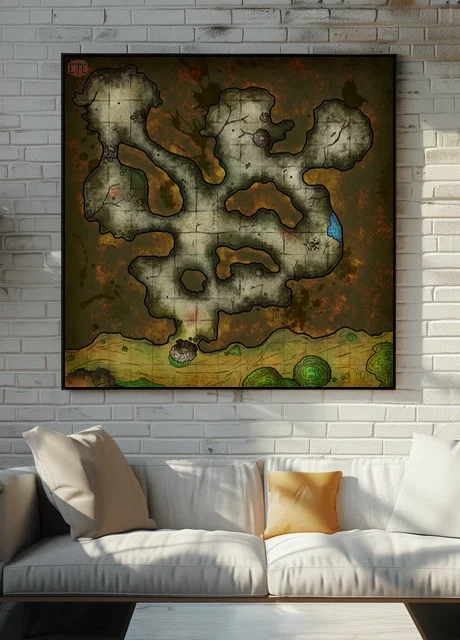 Undiscovered Cave Fantasy Art Print from Elven Tower Cartography