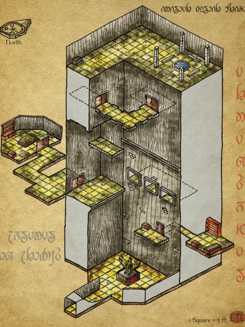 Alternative view of Verticality Canvas Wall Art from Elven Tower Cartography