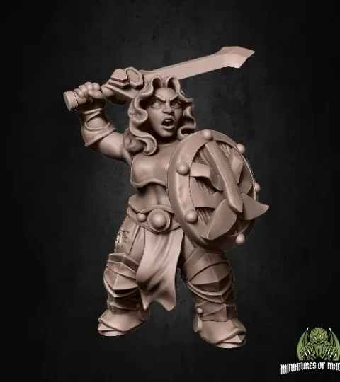 Alternative view of Vonak Oban — Clan Oakentap Dwarf Miniature