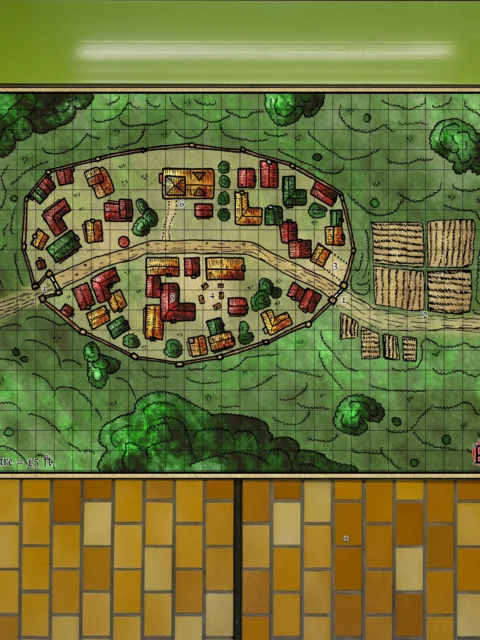 Walled Town Gallery Archival Print from Elven Tower Cartography