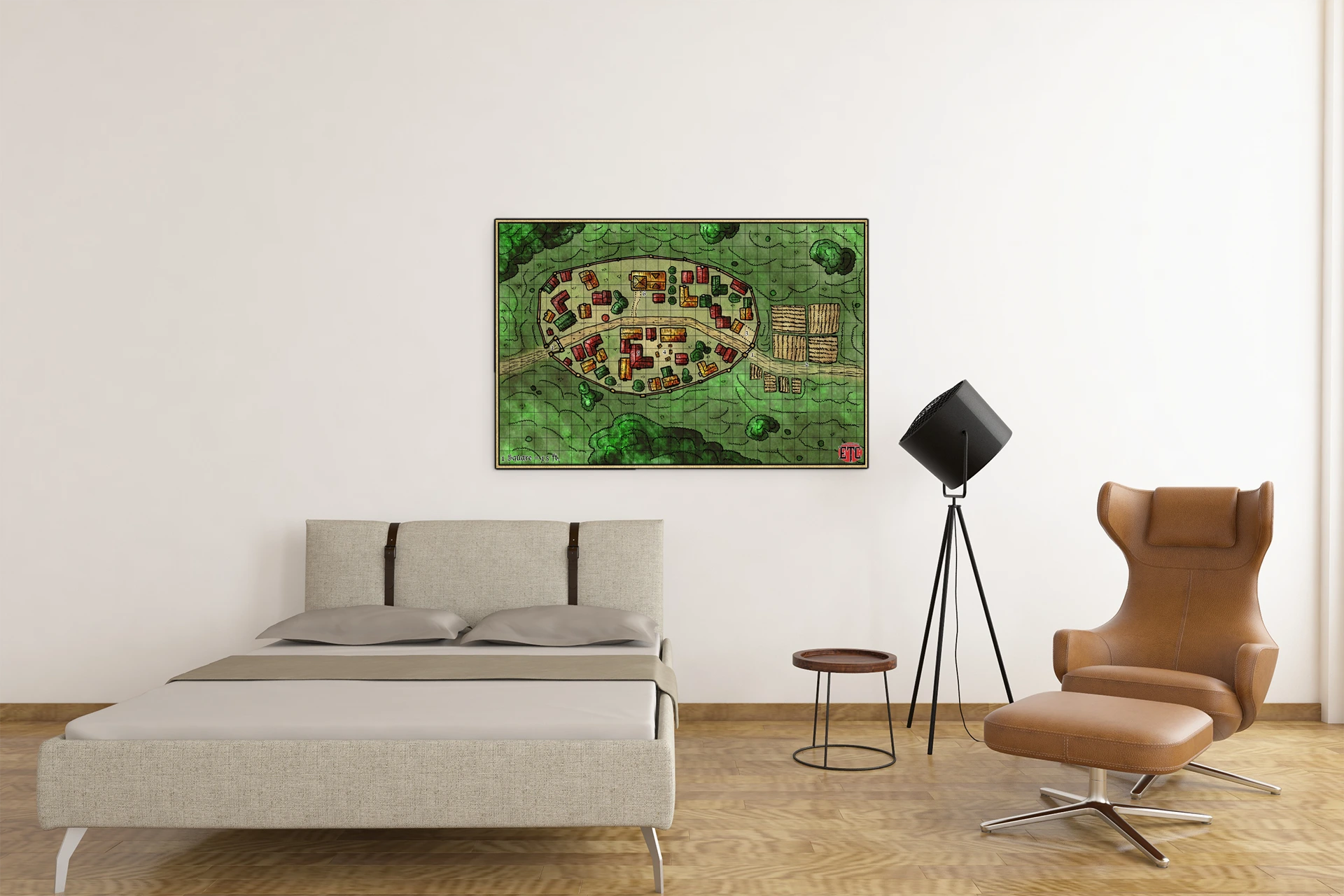 Walled Town Gallery Archival Print from Elven Tower Cartography - Image 5