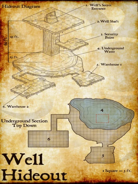 Alternative view of Well Hideout Canvas Print from Elven Tower Cartography