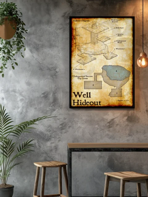 Well Hideout Canvas Print from Elven Tower Cartography