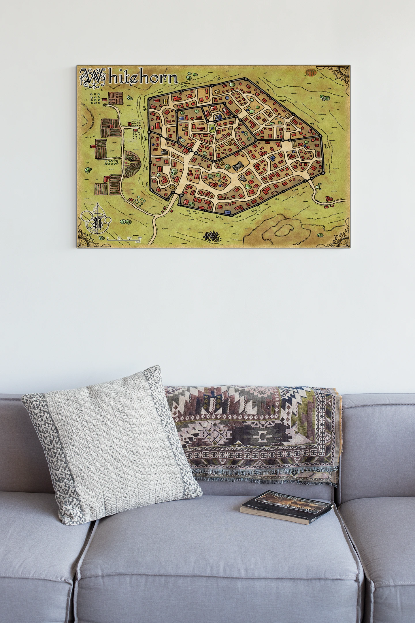 Whitehorn City Gallery Canvas Print from Elven Tower Cartography - Image 3
