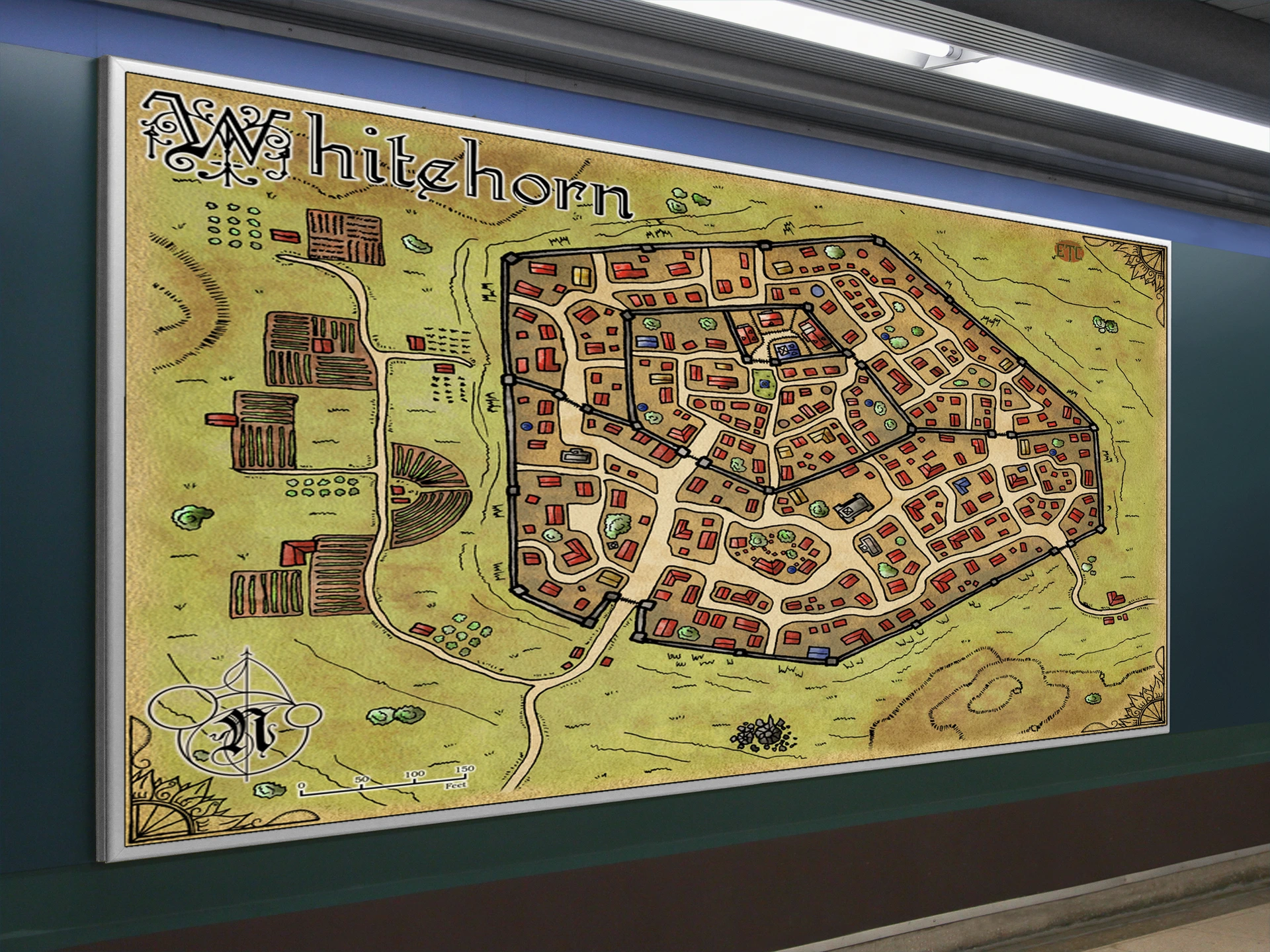 Whitehorn City Gallery Canvas Print from Elven Tower Cartography - Image 4