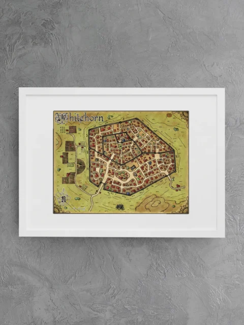 Whitehorn City Gallery Canvas Print from Elven Tower Cartography