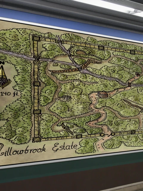 Willowbrook Estate Fantasy Canvas Print from Elven Tower Cartography