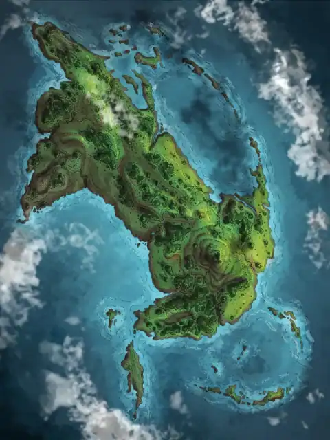 Brown mountainous terrain with topographical elevation lines and contour details.